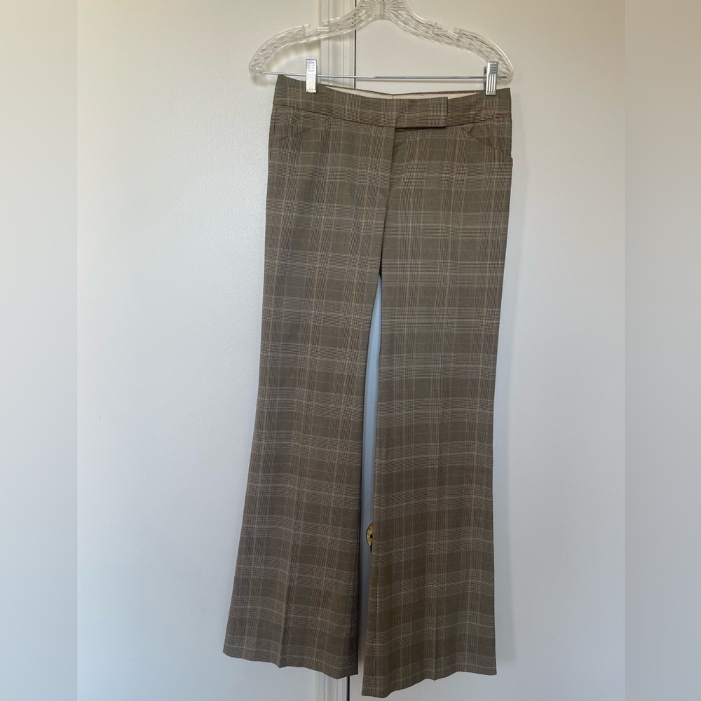 Theory Brown Plaid Pants